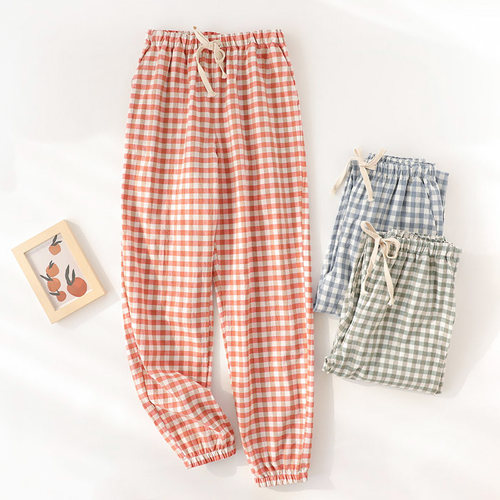 加大码水洗棉情侣睡裤家居长裤