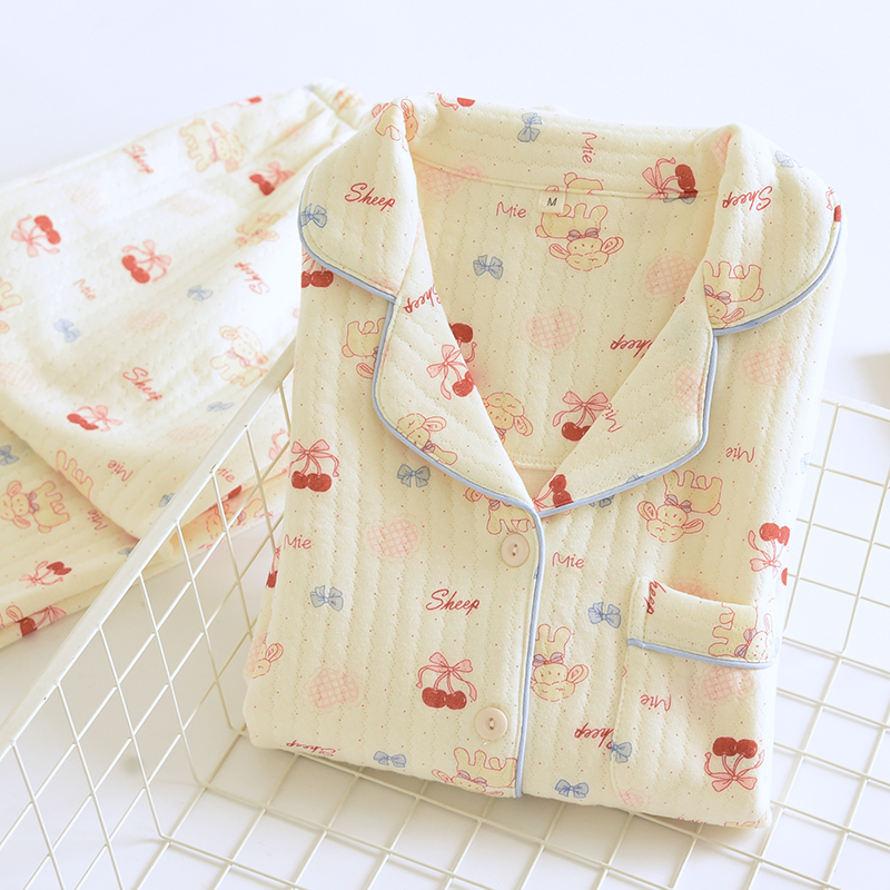 卡通樱桃空气棉女士家居服套装