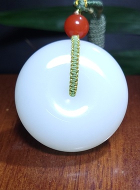 新疆的猫Z123106 36.0克顶细极浓油糯老俄料三高羊脂白玉大平安扣