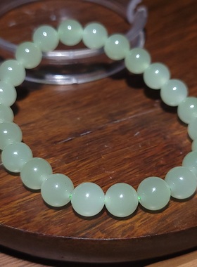 新疆的猫YQ102401 17.6克直径8mm“晨露珠”超冰润鲜美晴水色手串