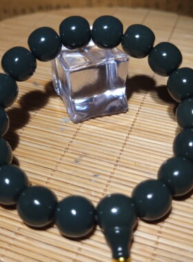 zg033008 52.4克直径12-11.5mm油质感强烈且末蓝调青玉老型珠手链