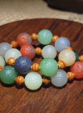 YQ120901 47.5克直径11.5mm油润细腻艳丽多彩快乐星球多宝手持