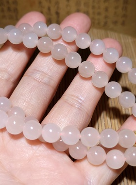 新疆的猫zg122610 44.2克，超冰细润藕粉和田玉圆珠项链