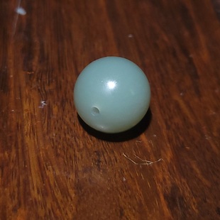 新疆的猫YQ102803 6.6克16mm超细玻璃底高脂粉宝光碧玉粉青圆珠