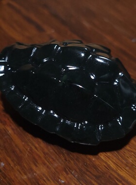 YQ032新疆的猫67.0克黑润油亮细密高品格尔木黑青玉龟甲把件