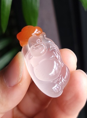 新疆的猫Z111102 11.1克“玻璃底翡翠”感极冰澈莹亮俏色苏工佛