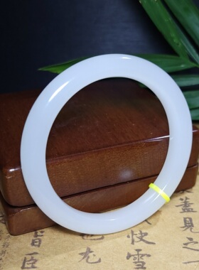 新疆的猫Z101406 49.4克，R61极冰糯冻油脂状野牛沟羊脂白玉手镯