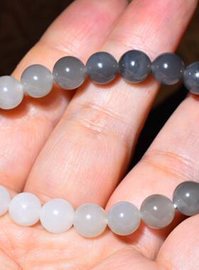 JJ030906新疆的猫17.8克8mm色调油亮青海烟紫色渐变圆珠手链