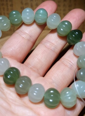 zg011506 新疆的猫47.6克冰润冒油老坑晴水灯笼珠手链和田玉