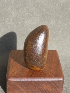 猫G121903 19mm 28.5克 饱满好型油熟黄褐沁 新疆