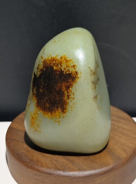 G012204新疆的猫172.1克尤其熟糯青白玉玩籽和田玉