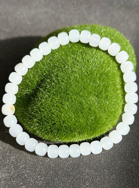 新疆的猫W121202 12.3克，温润秀美品相完好近羊脂白玉籽料手串