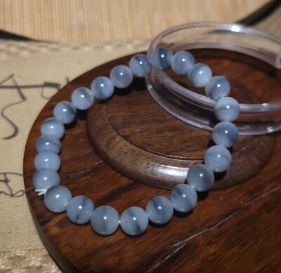 YQ030207新疆的猫17.2克8mm颗颗丹青墨画极熟润青花籽一线天手串