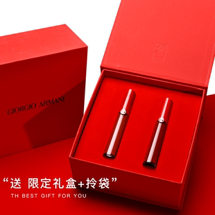 Armani 组合专柜礼盒情人节礼物 阿玛尼黑管红管唇釉哑光口红套装