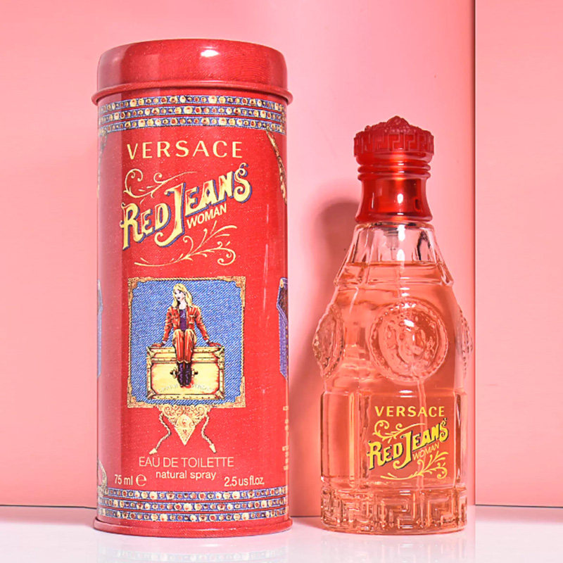 Versace范思哲红色牛仔红可乐女士蓝色男士淡香水75ML持久清新