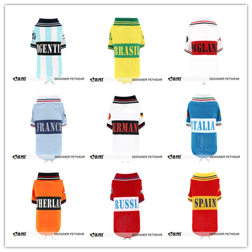 ISPET艾斯彼特 世界杯足球衣国家网纱透气宠物背心ts0015 狗背心