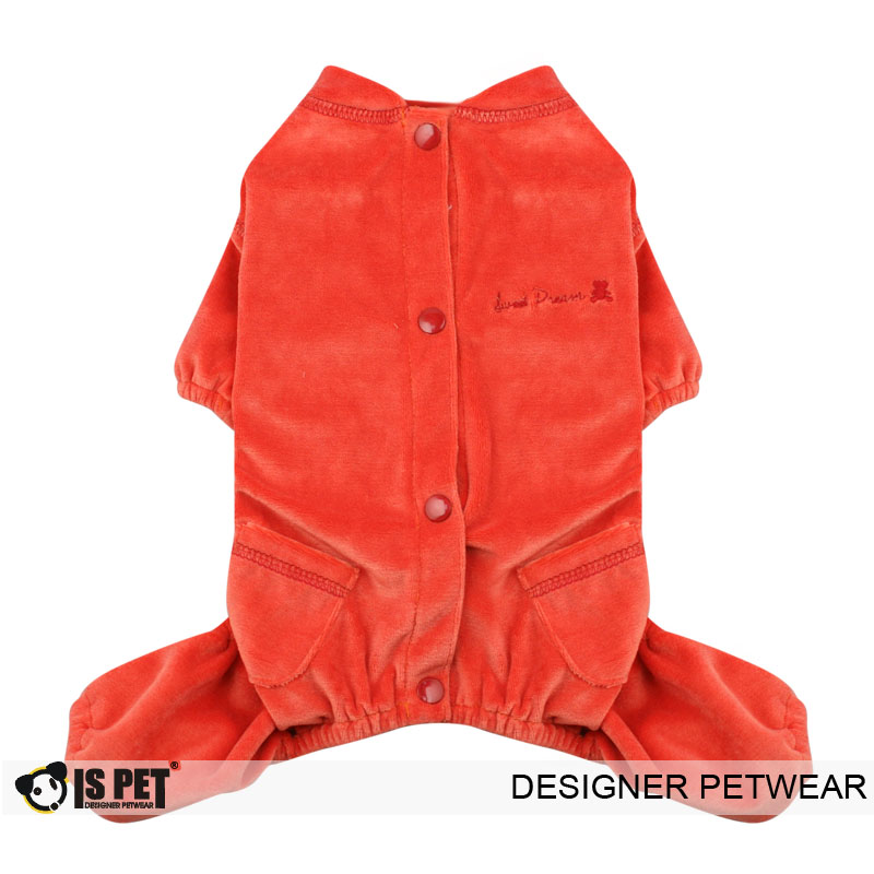 ISPET艾斯彼特宠物服饰  天鹅绒四脚服狗狗衣服 OR0020 后背开扣