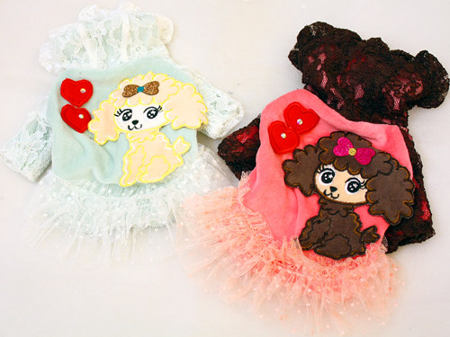 C&C西西 宠物服饰　JK风格的嗲贵宾蕾丝帽衫 狗狗衣服宠物服饰