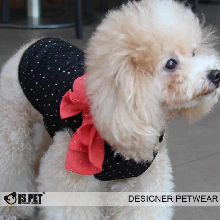 ISPET艾斯彼特 清仓 狗狗衣服 春夏蝴蝶结蕾丝背心 TS0026 宠物衣