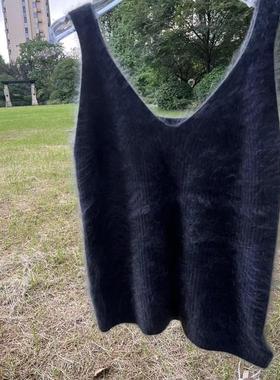 【100%拉毛绒山羊绒】圆领V领双穿秋季新款纯色拉毛吊带背心