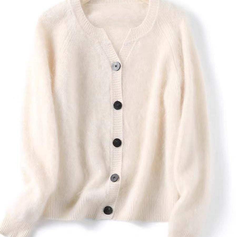 【100%拉毛绒山羊绒】小禾羊绒高端女士羊绒开衫