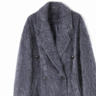 【801中长】100%山羊绒拉绒高奢经典款女士801大衣