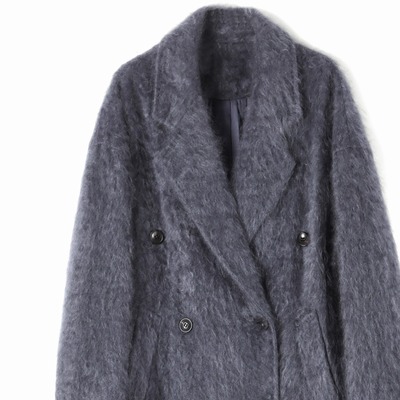 【801中长】100%山羊绒拉绒高奢经典款女士801大衣