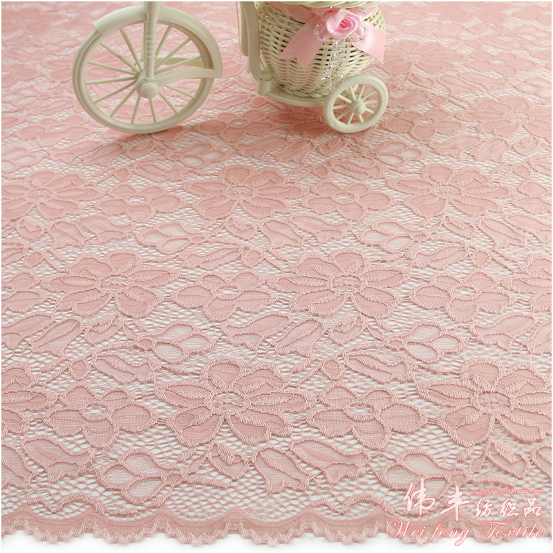 弹力蕾丝布压纱波浪花边服装面料