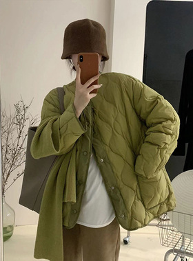 日本外贸出口秋冬民族风拼接圆领厚实白鸭绒羽绒棉服外套