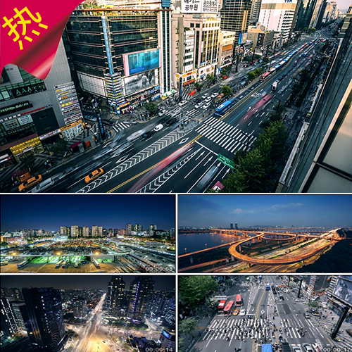 实拍绚丽震撼 城市车流线 车流车辆人群延时 都市大楼 视频素材