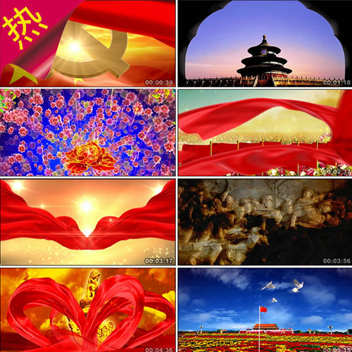 民族大团结 配乐成品 红旗花海英雄雕像祖国和平鸽  视频素材