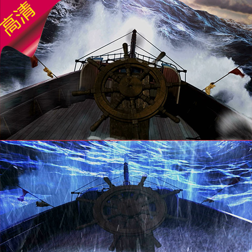 轮船雷雨交加逆境航行  突破阻碍  困难困境 舵手 海浪 视频素材