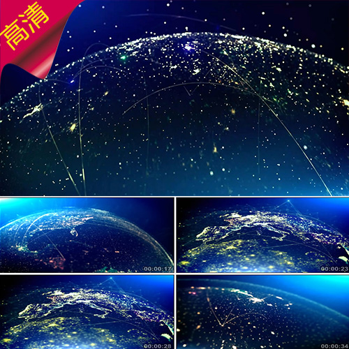 地球数据连接 互联网通讯 通讯信息 网络辐射 电网 视频素材