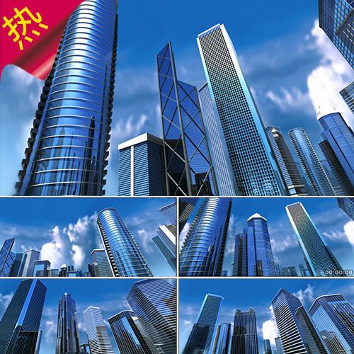 摩天大楼 房地产楼宇 建筑模型 办公楼 楼房展示规划  视频素材