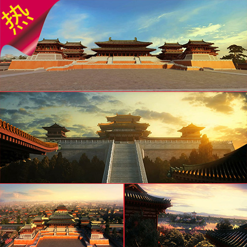 气派皇宫宫殿 盛世大唐  皇家古建筑  大明宫 皇宫内景 视频素材