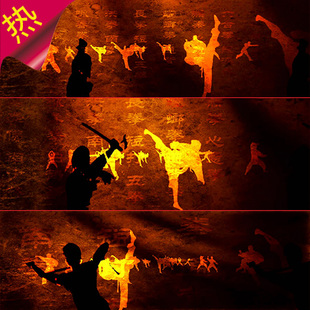 中华武术 中国功夫 双截棍 剪影习武人士 武术背景 视频素材