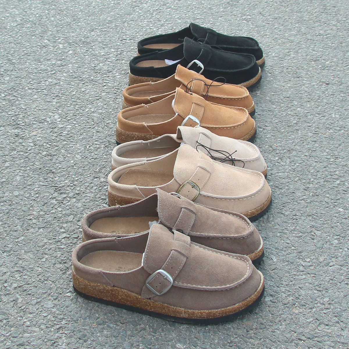 捡漏~高端真软木底牛皮面外贸原单正宗勃肯鞋中底上线时尚女鞋