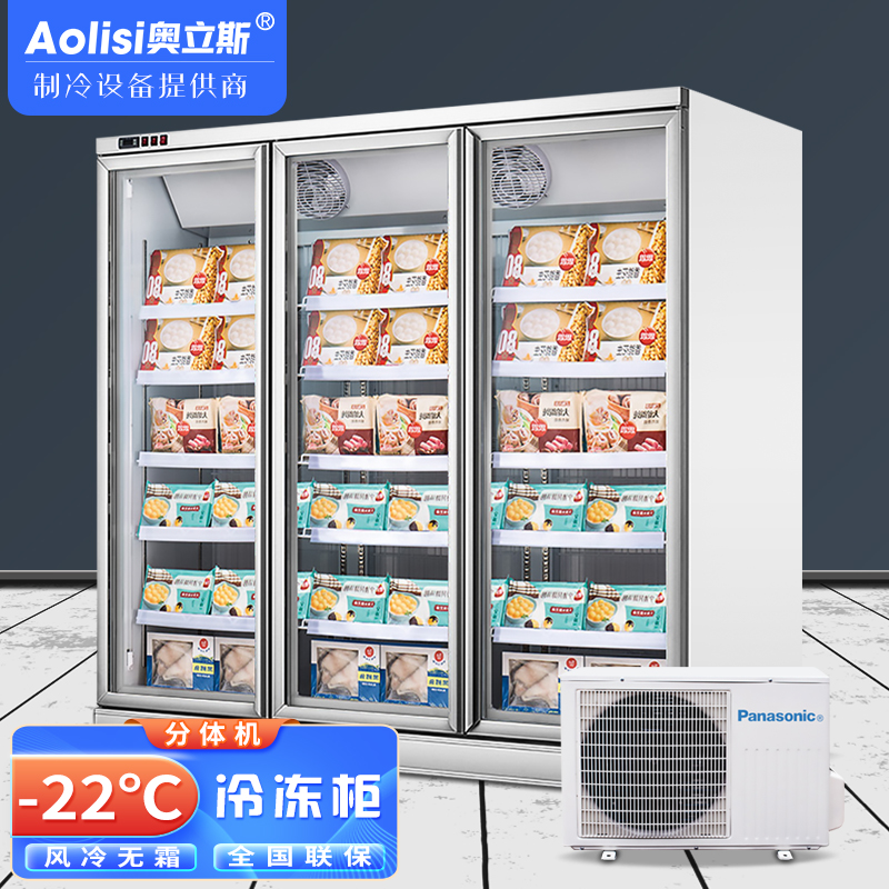 奥立斯分体机冷冻展示柜超市进口食品速冻柜商用风冷冰柜急冻冰箱-封面