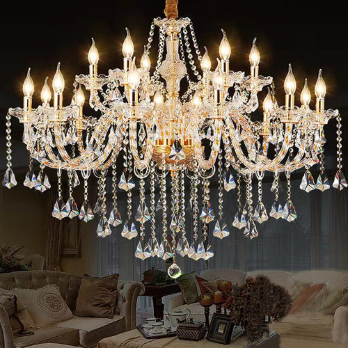 欧式金色水晶灯玻璃客厅卧室灯饰