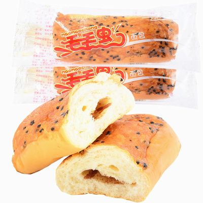 毛毛虫面包早餐面包35克河南特色小吃零食店独立包装促销批发
