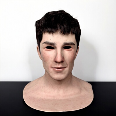 演出头套网红道具搞笑男士仿真帅哥易容扮演人脸面具直播全脸定制