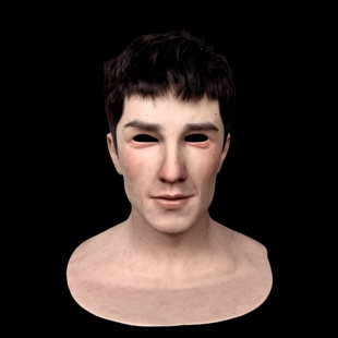 演出头套网红道具搞笑男士仿真帅哥易容扮演人脸面具直播全脸定制