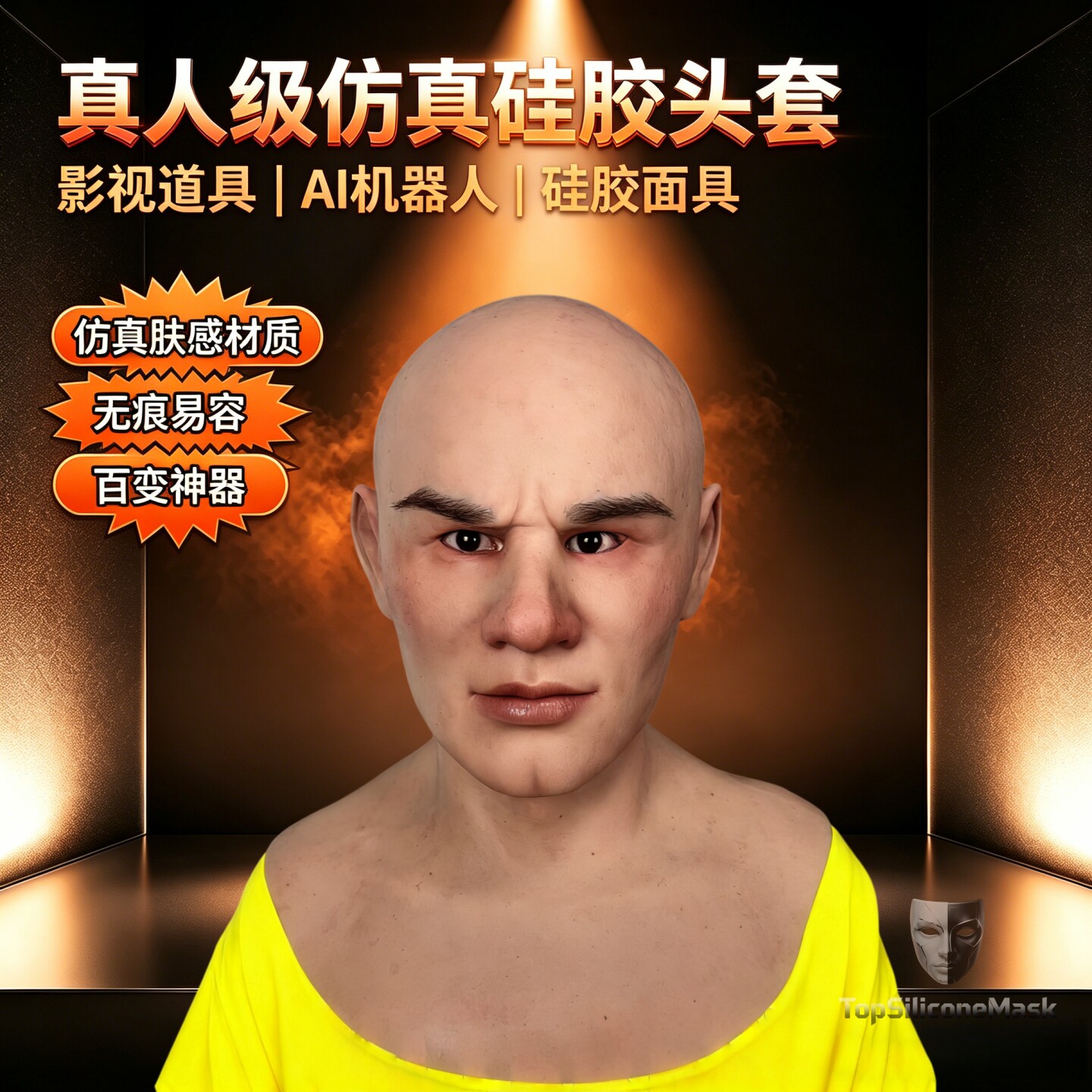 影视直播硅胶仿真变脸面具定制图片