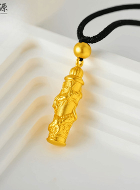 2511盘龙柱吊坠金店同款高保色古法沙金新中式国潮风神龙柱挂件