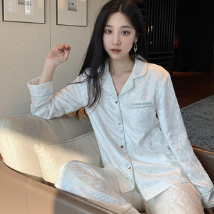 25122024年新款极光黑绸缎男女士加绒睡衣加厚情侣长袖长裤家居服