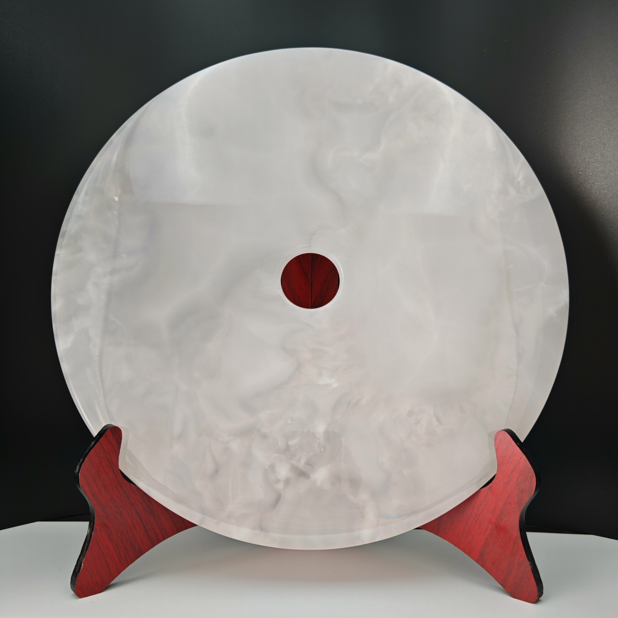 36cm天然玉石平安扣摆件冰玉和氏璧入户门玄关家居摆设玉璧工艺品