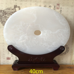 冰玉和氏璧摆件天然玉石平安扣摆设乔迁开业收藏工艺礼品装饰新居