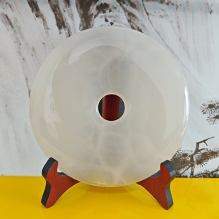 阿富汗玉石平安扣摆件和氏璧电视柜玄关装饰摆设饭店开业礼品15cm