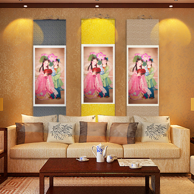 Hop Er Xian silk Scroll painting Hop Two St. Crafts Wedding Marriage decorate Hanging picture Chinese paintingin the Home accessories , Decorative painting , Modern decorative painting  category - from Buy2taobao.com to provide professional Taobao agent buy service