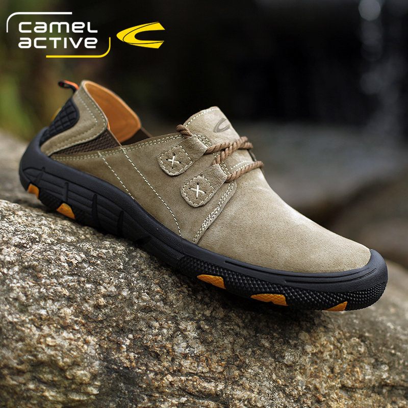 德国骆驼动感真皮休闲皮鞋男士软底秋季透气潮流运动驾车鞋户外